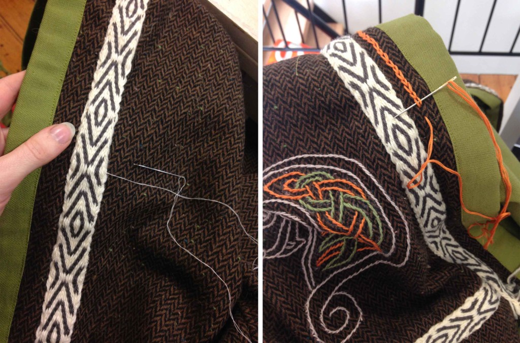 hand embroidery stitching viking